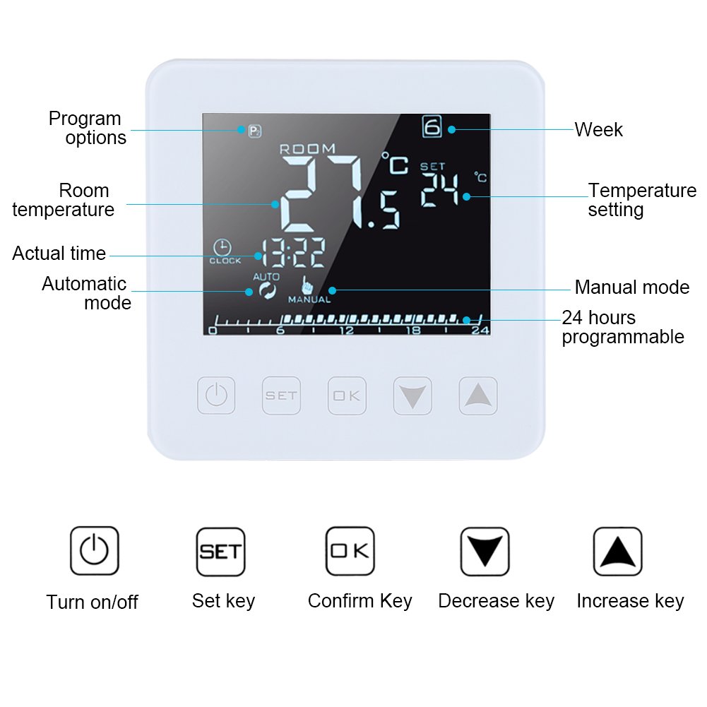 Termostato Digitale Programmabile LCD 16A 230V - immagine 2