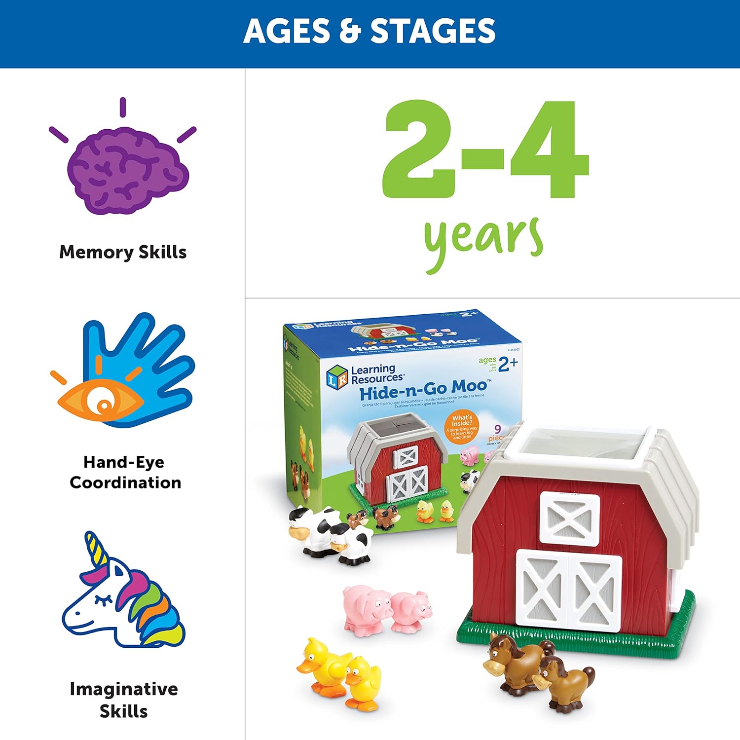 Learning Resources Figurine Hide and Go Moo (set da 9) - immagine 6