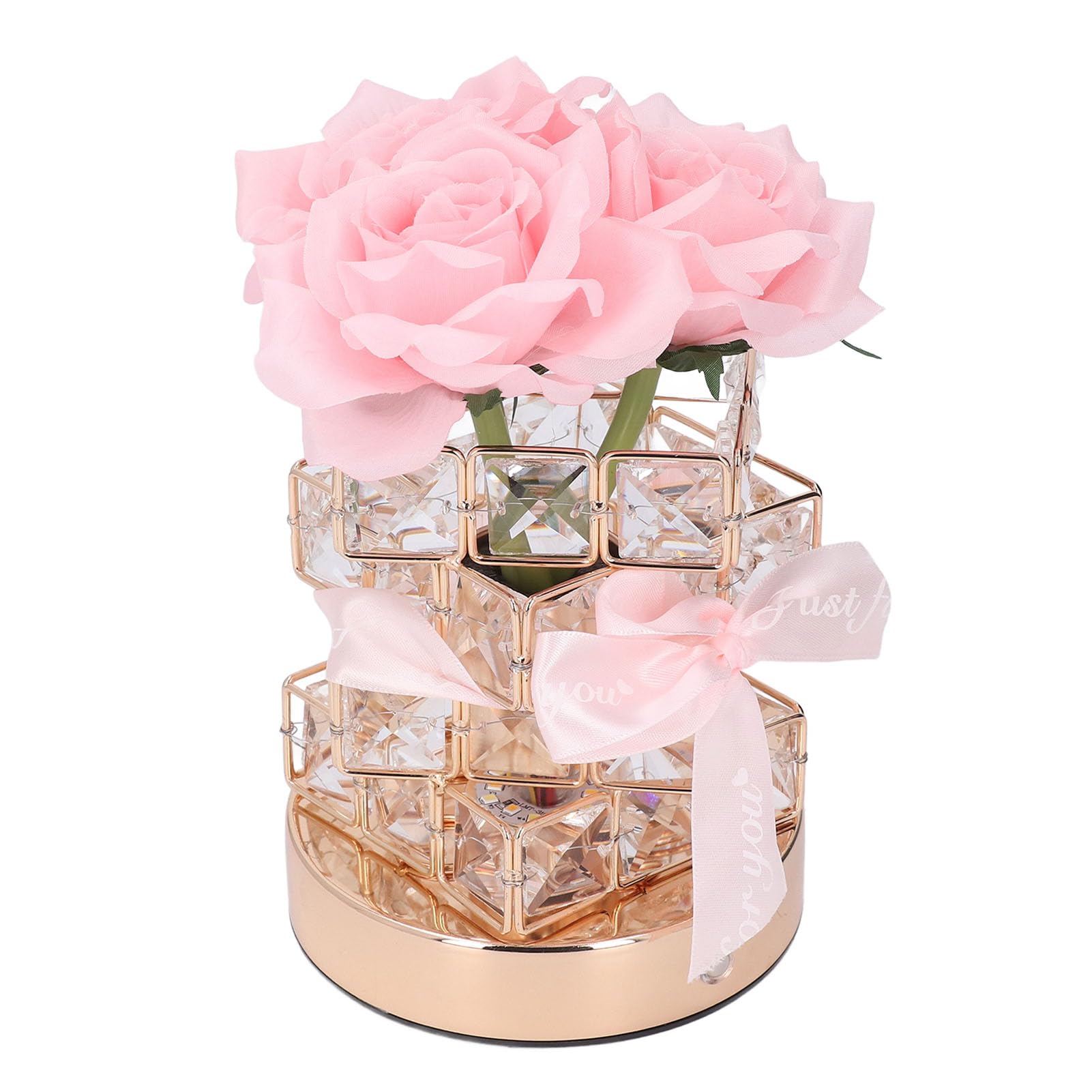 Lampada da Tavolo Cristallo Rosa Dimmerabile 3 Colori