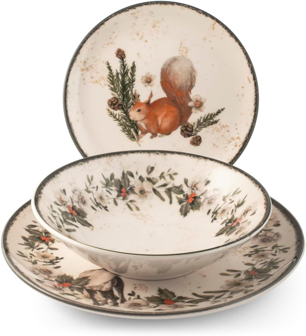 H&h Servizio Tavola 18 Pezzi Garland in Stoneware - immagine 1