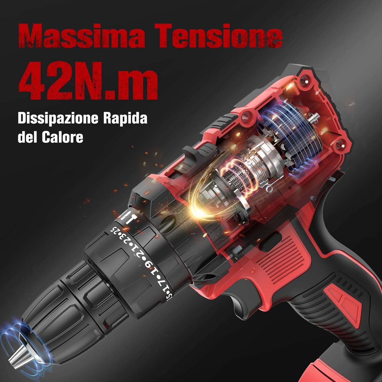 Betenst Trapano Avvitatore a Batteria 21V - immagine 4