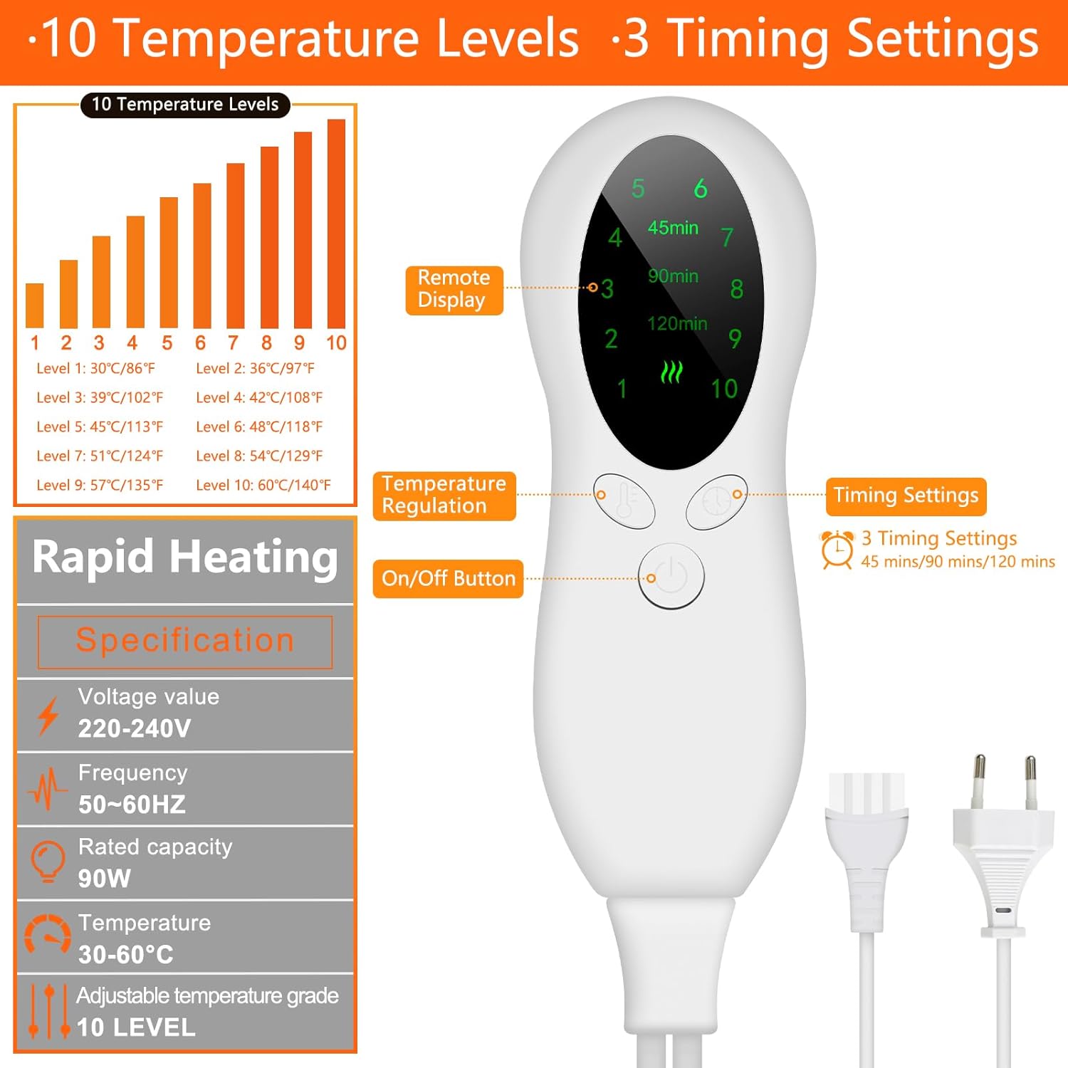 Biutee Riscaldatore Elettrico per Piedi e Polpacci - immagine 4