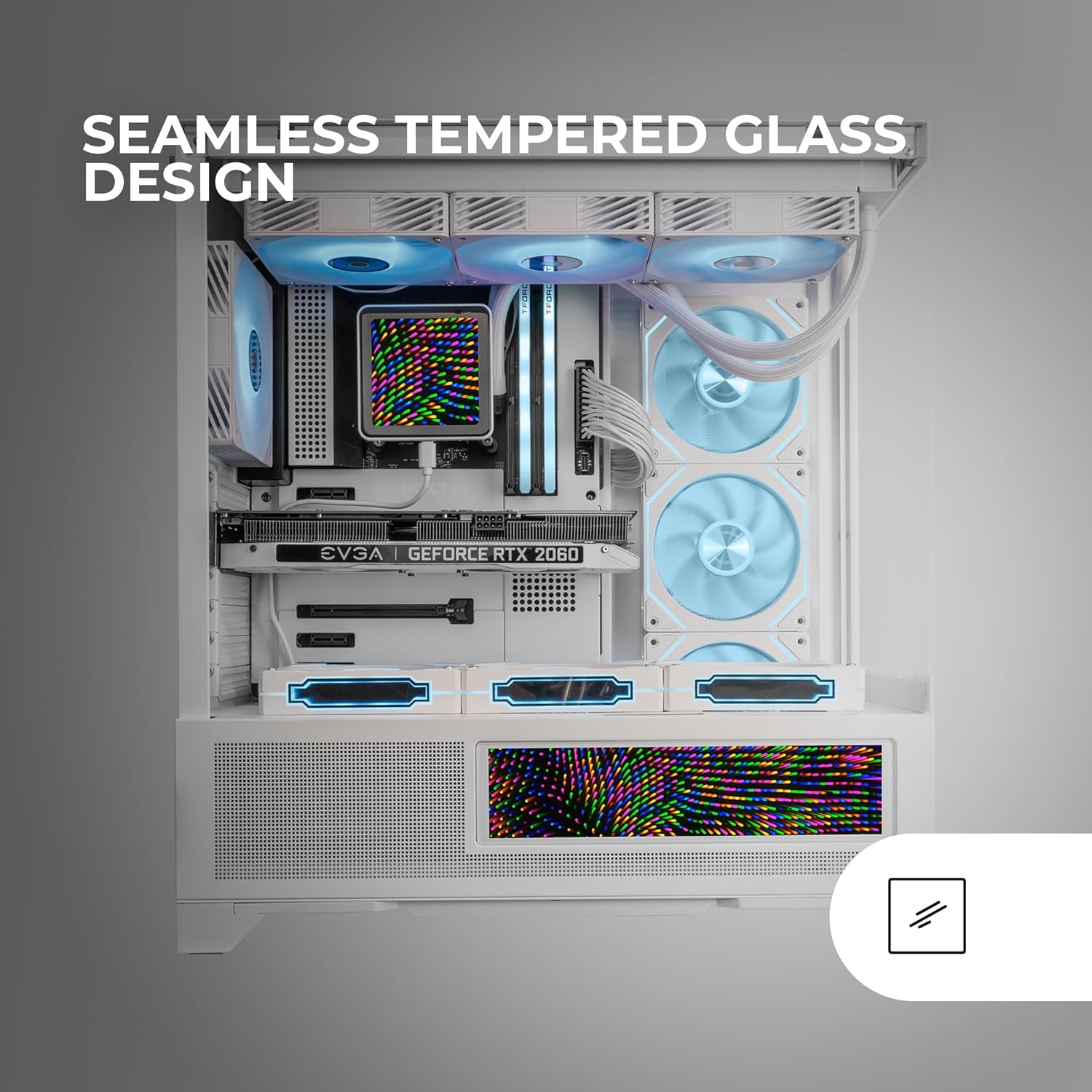 Mars Gaming MC-LCDX - Case Gaming ATX Bianco - immagine 3