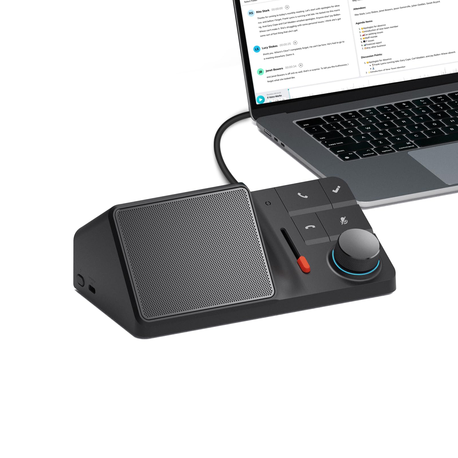 H1E USB C Docking Station con Registratore Vocale AI