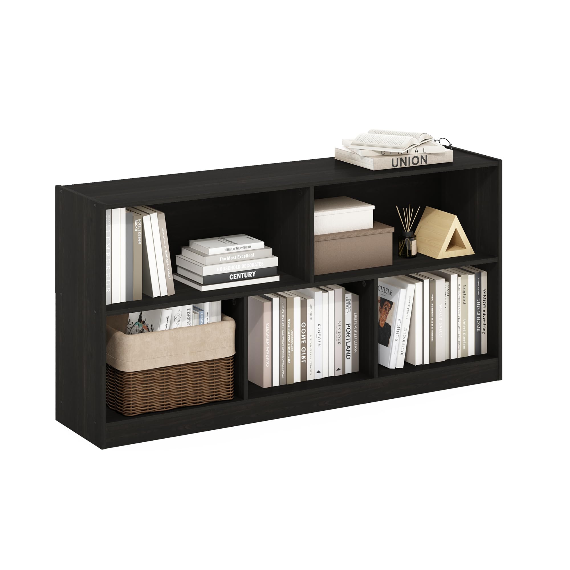 Furinno Daly Libreria Orizzontale a 5 Cubi, Espresso