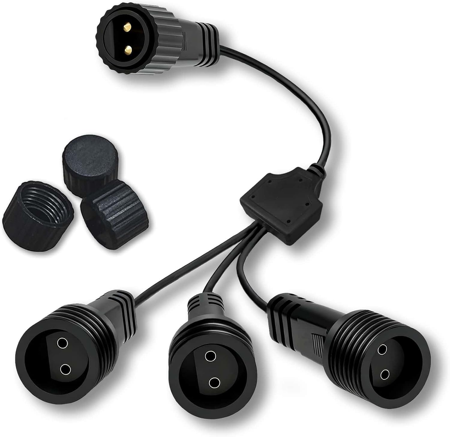 Connettore Luci Natale 1-a-3 2 Pin Splitter IP65 - immagine 1