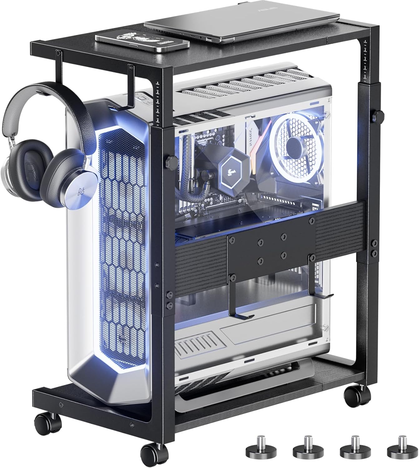 Jane Eyre Supporto per Computer Tower Regolabile, Nero - immagine 1