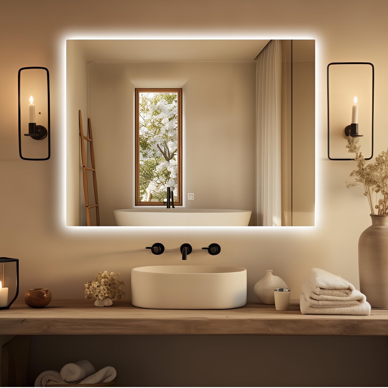 Specchio da Parete Infinity LED 60x80cm per Bagno