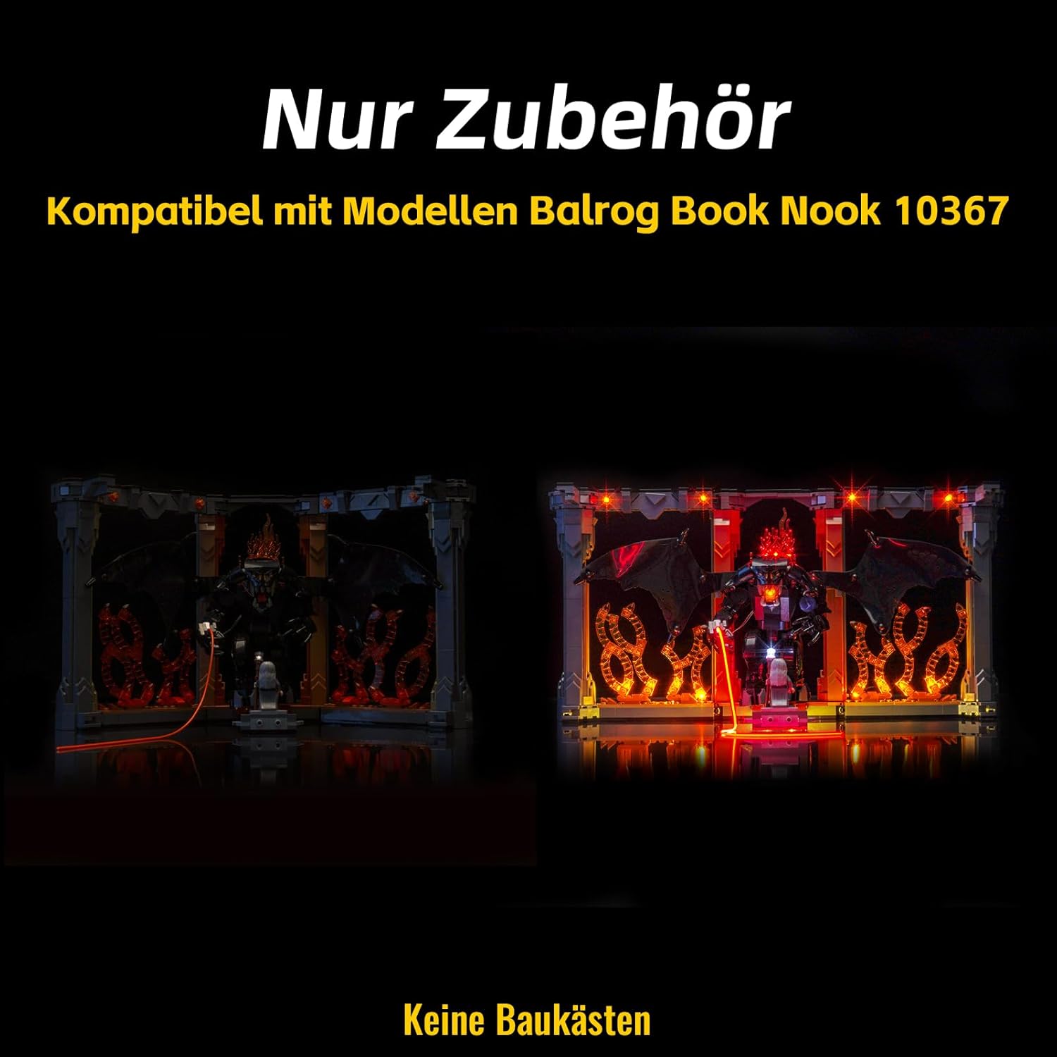 Set Luci LED Compatibile con Lego 10367 Balrog Book Nook - immagine 2