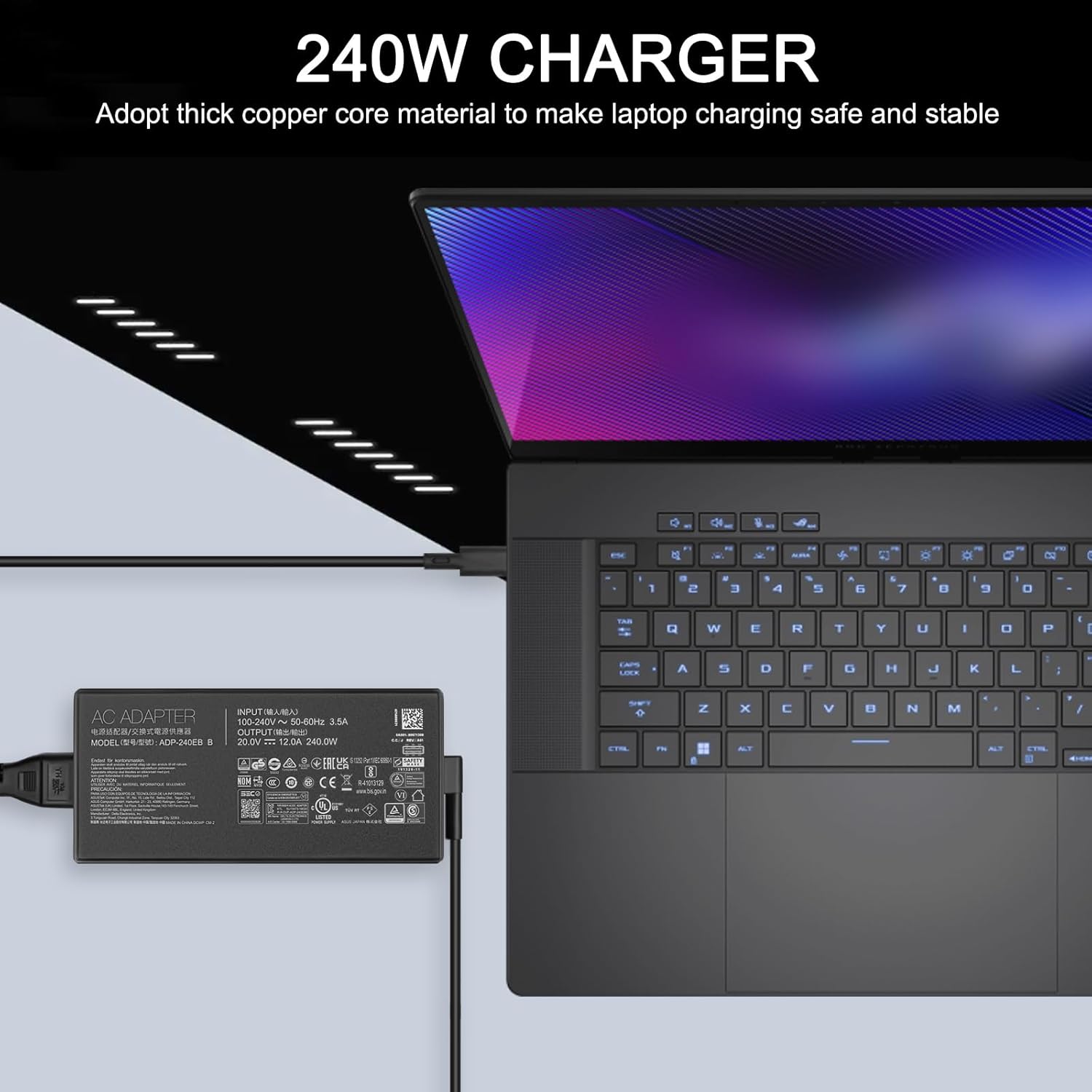 Caricatore 240W per Asus TUF Gaming e ROG Zephyrus - immagine 5