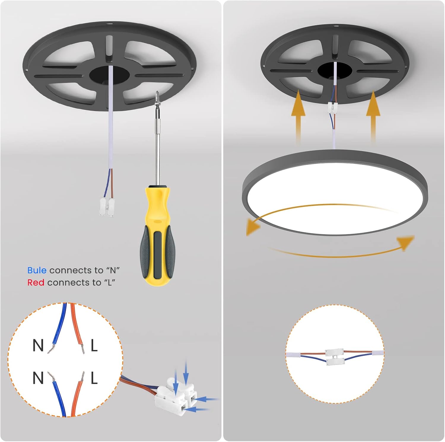Otren Plafoniera LED Soffitto 48W Rotonda 4000K - immagine 6