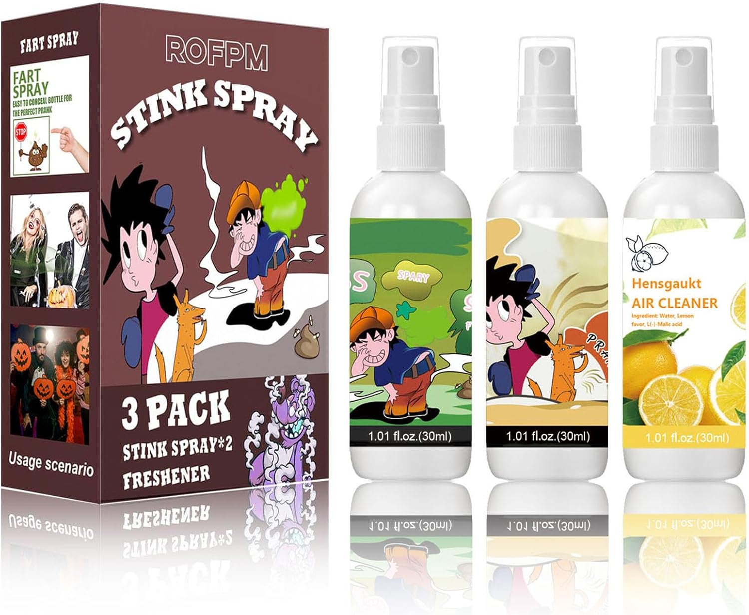Spray per Scoregge Liquido per Scherzi - 3x30ML - immagine 1