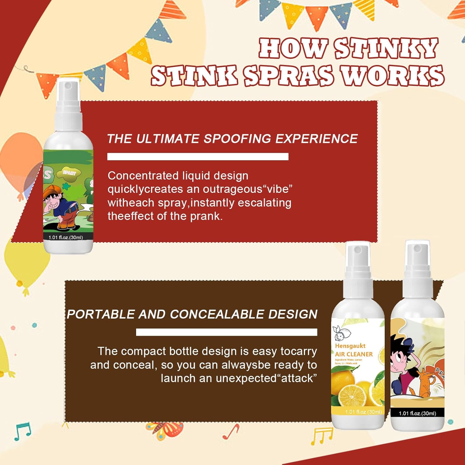 Spray per Scoregge Liquido per Scherzi - 3x30ML - immagine 6