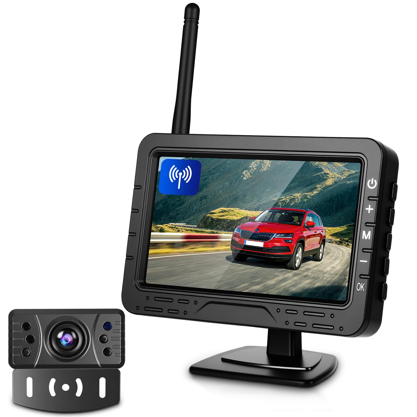 Vechtel Telecamera Posteriore Wireless con Schermo HD IPS 4.3"
