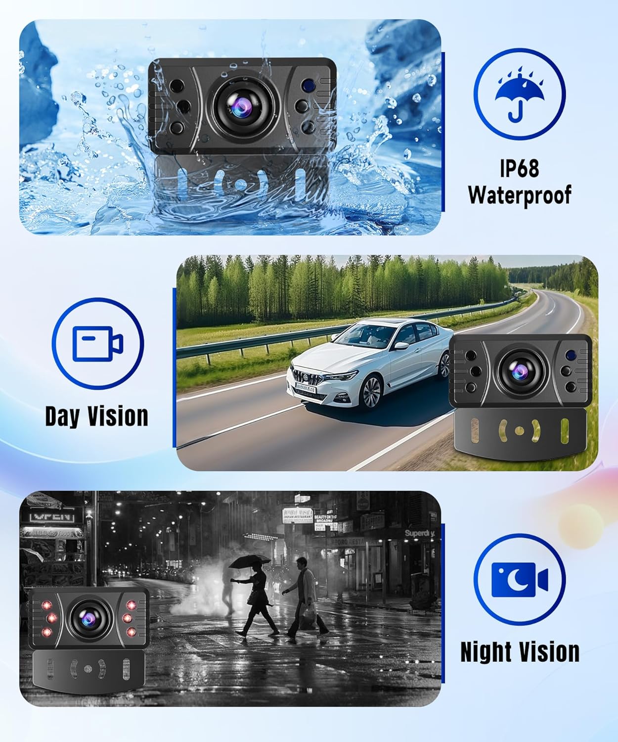 Vechtel Telecamera Posteriore Wireless con Schermo HD IPS 4.3" - immagine 3