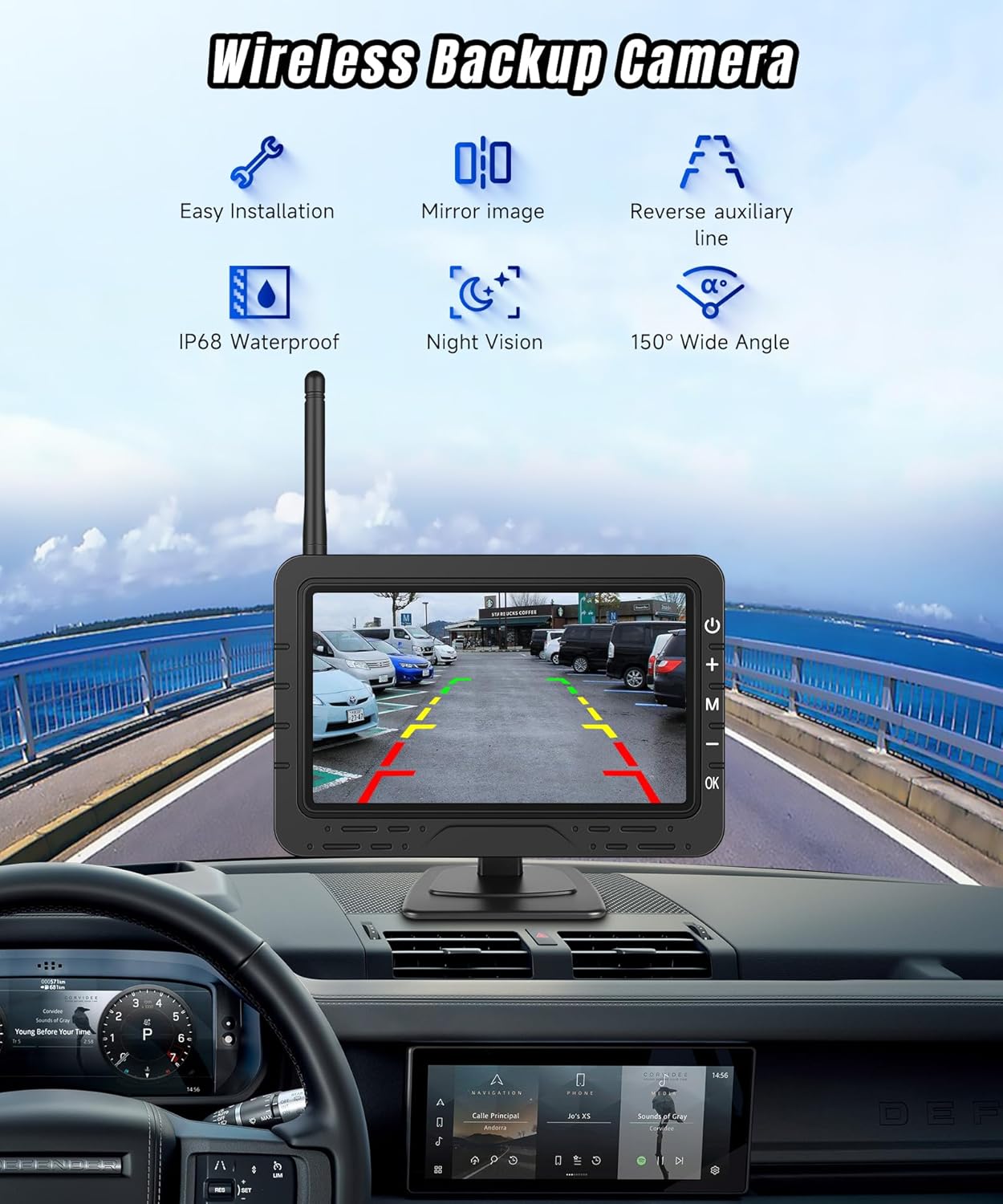 Vechtel Telecamera Posteriore Wireless con Schermo HD IPS 4.3" - immagine 5