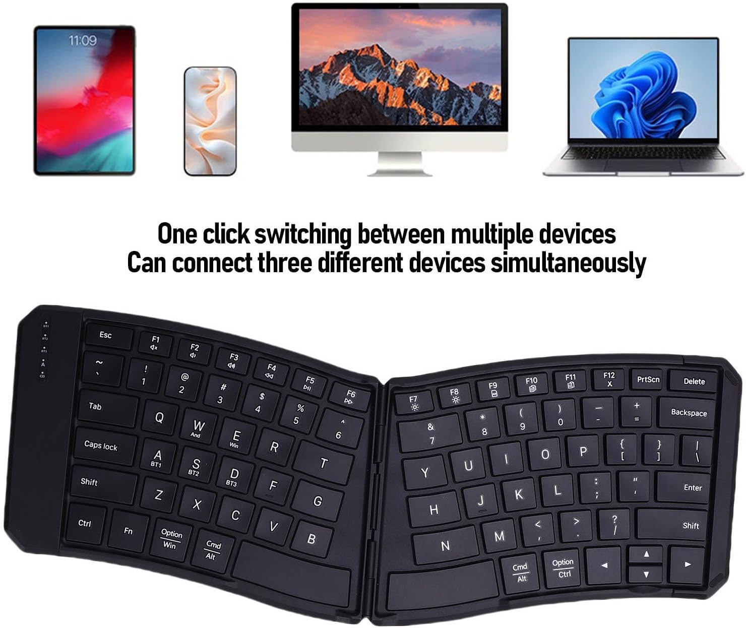 Tosuny Tastiera Ergonomica Piegabile Bluetooth 5.0 - immagine 3