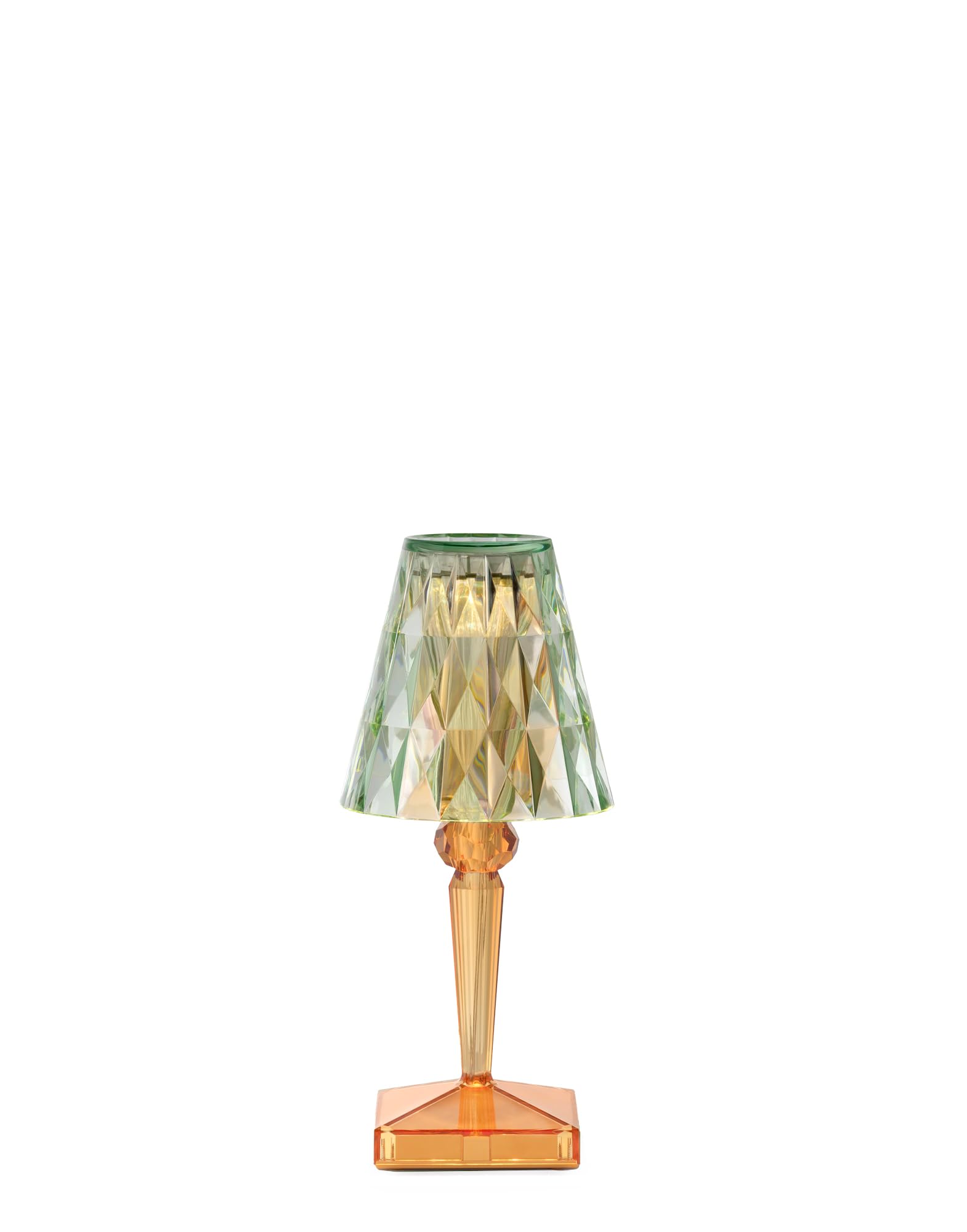 Kartell Battery Lampada da tavolo a batteria, H 30 cm, Menta/Arancio