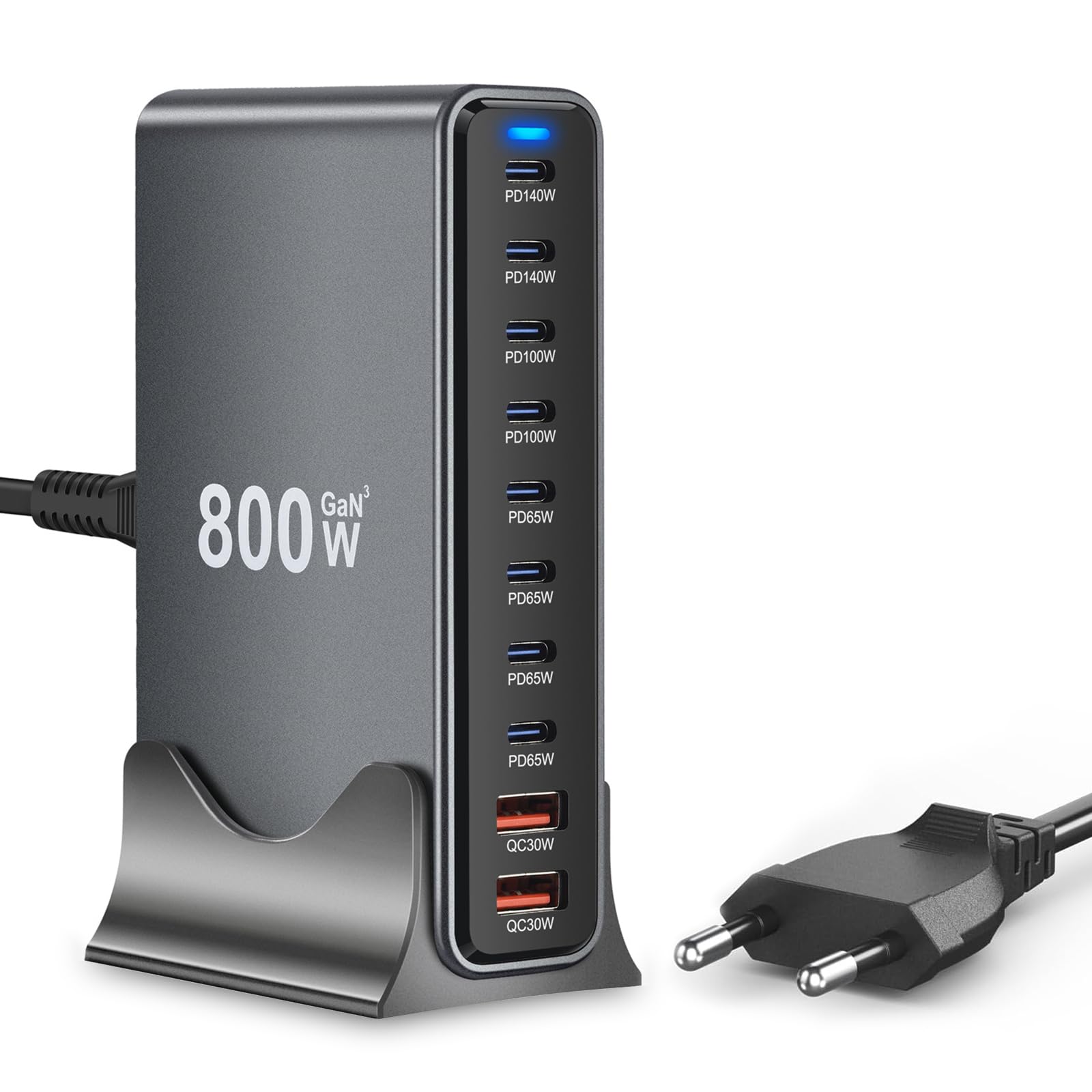 Lizoak Caricabatterie USB C GaN 800W 10 Porte