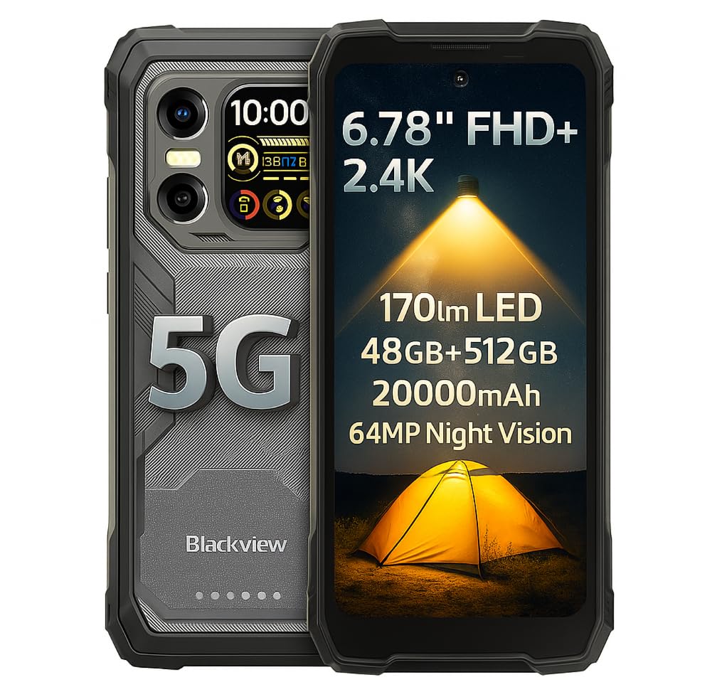 Blackview XPLORE 1 - Smartphone 5G Incassable 20000mAh, Nero
