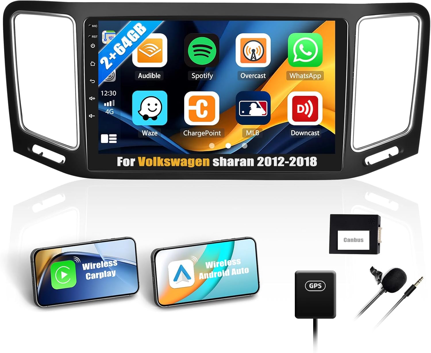 Autoradio Android 13 per Volkswagen Sharan 2012-2018 2+64G - immagine 1