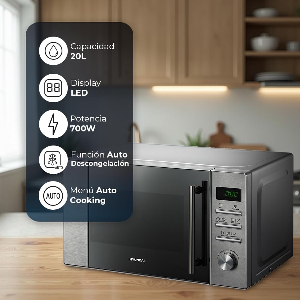Hyundai Microonde Basic Inox HMW2700DX 20 Litri 700W - immagine 4