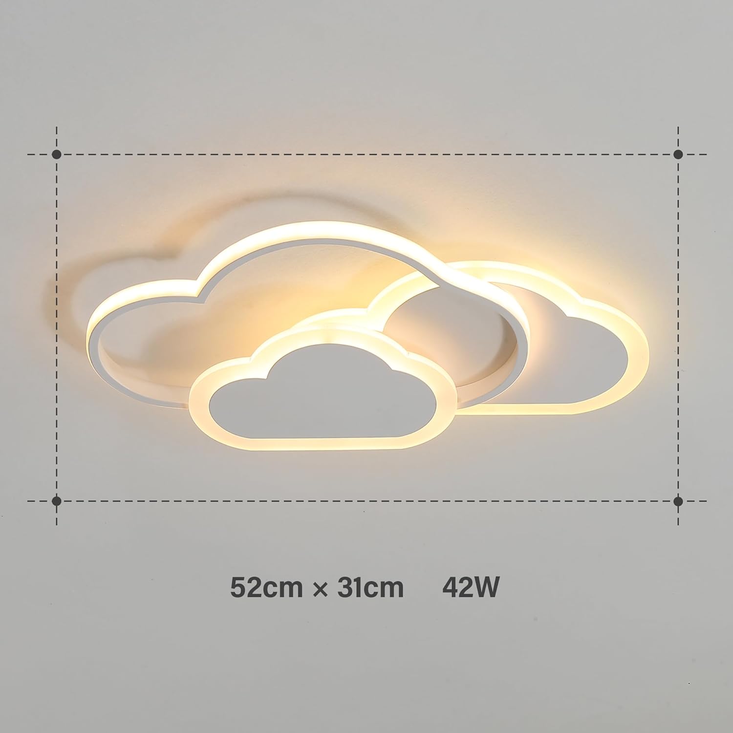 Zekei Plafoniera LED Nuvola Cameretta 52CM 42W - immagine 8