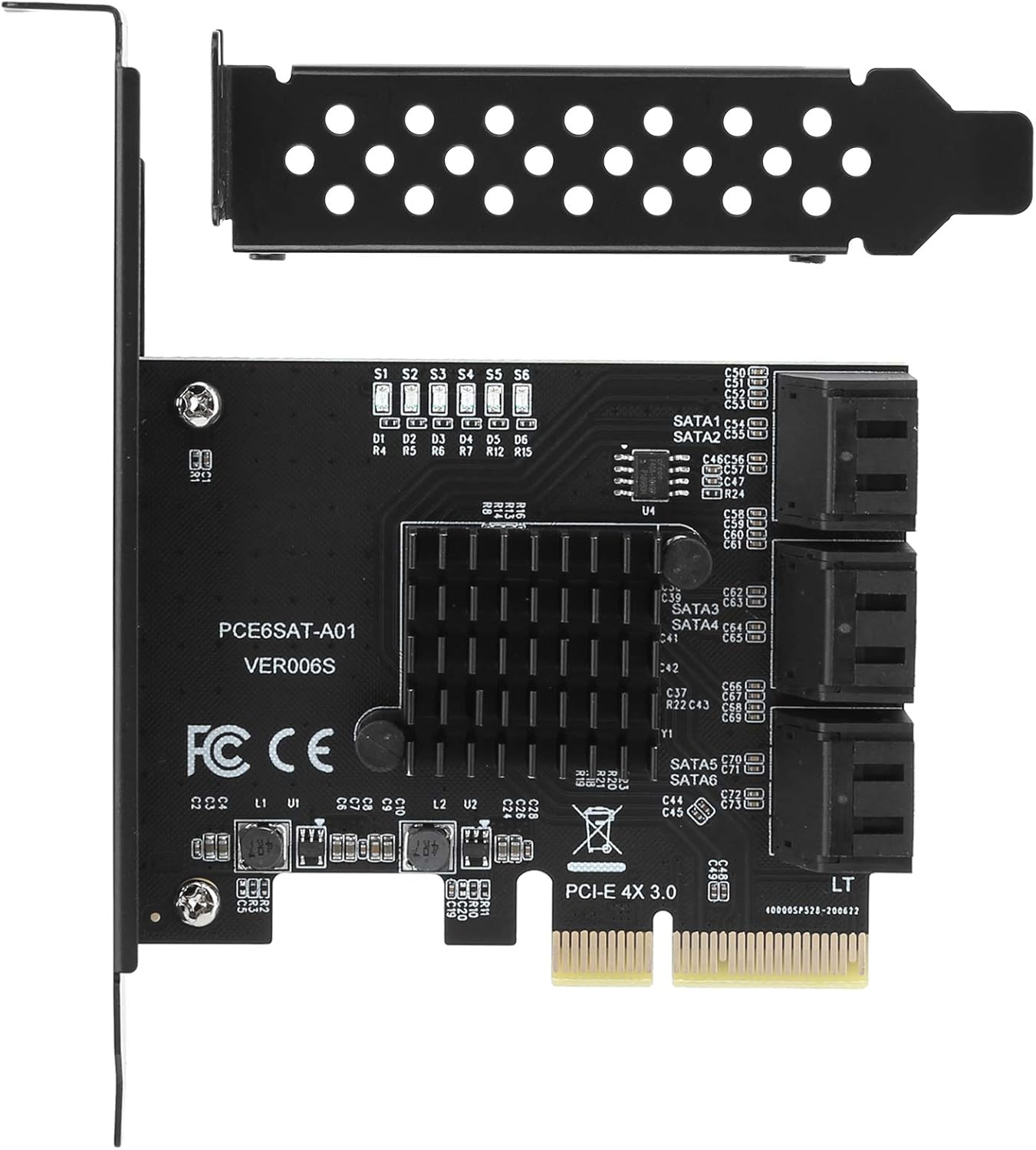 Scheda Espansione PCIE a 6 Porte SATA3.0 ASMedia ASM1166 - immagine 1