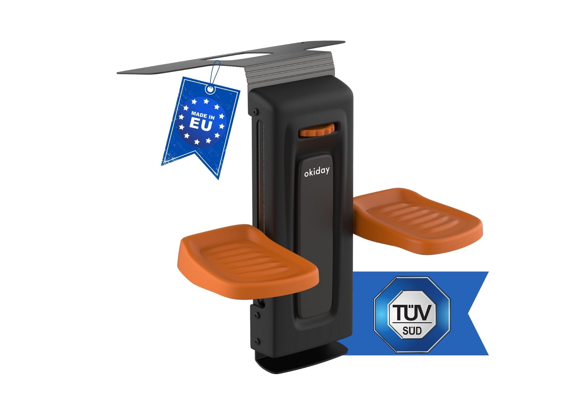 OKIDAY Poggiapiedi per seggiolini auto - arancione per sedili auto 15-36 kg