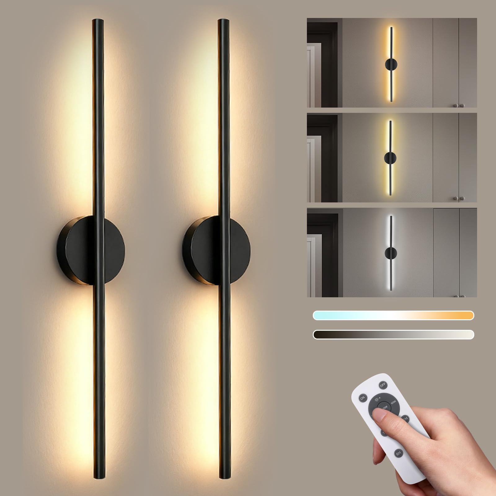 Lampade da Parete a Batteria 8000 mAh - Set da 2