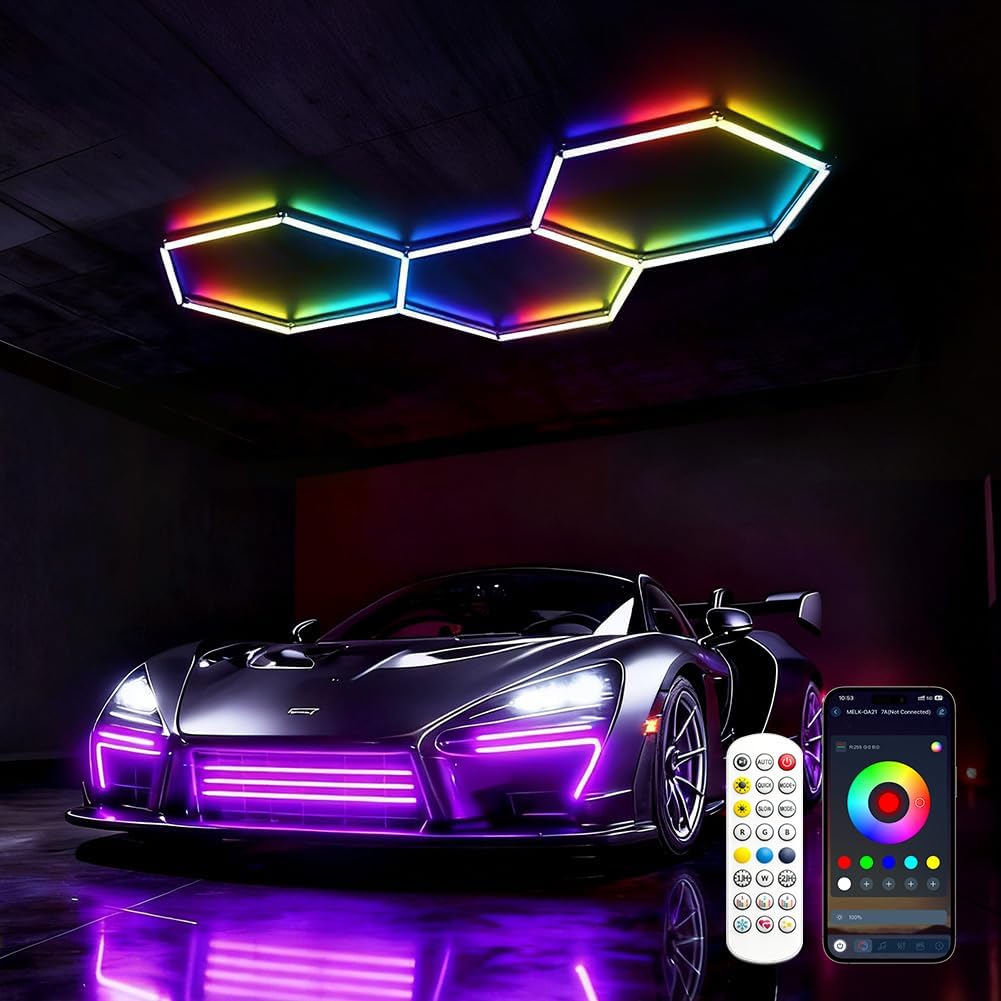Dikhee Lampada da Garage a LED 3 Esagoni RGB - immagine 1