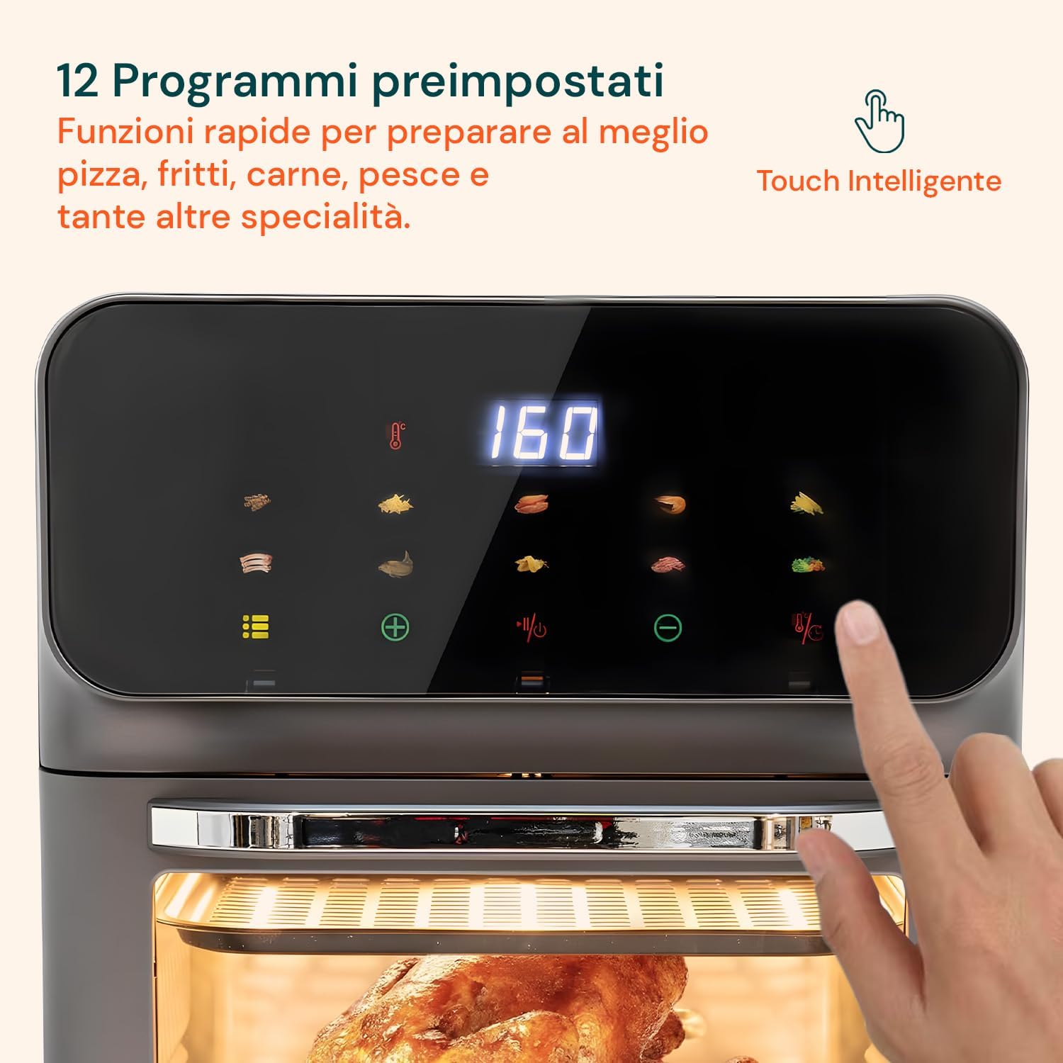 Wintem Friggitrice ad Aria Digitale 12L 1800W - immagine 3