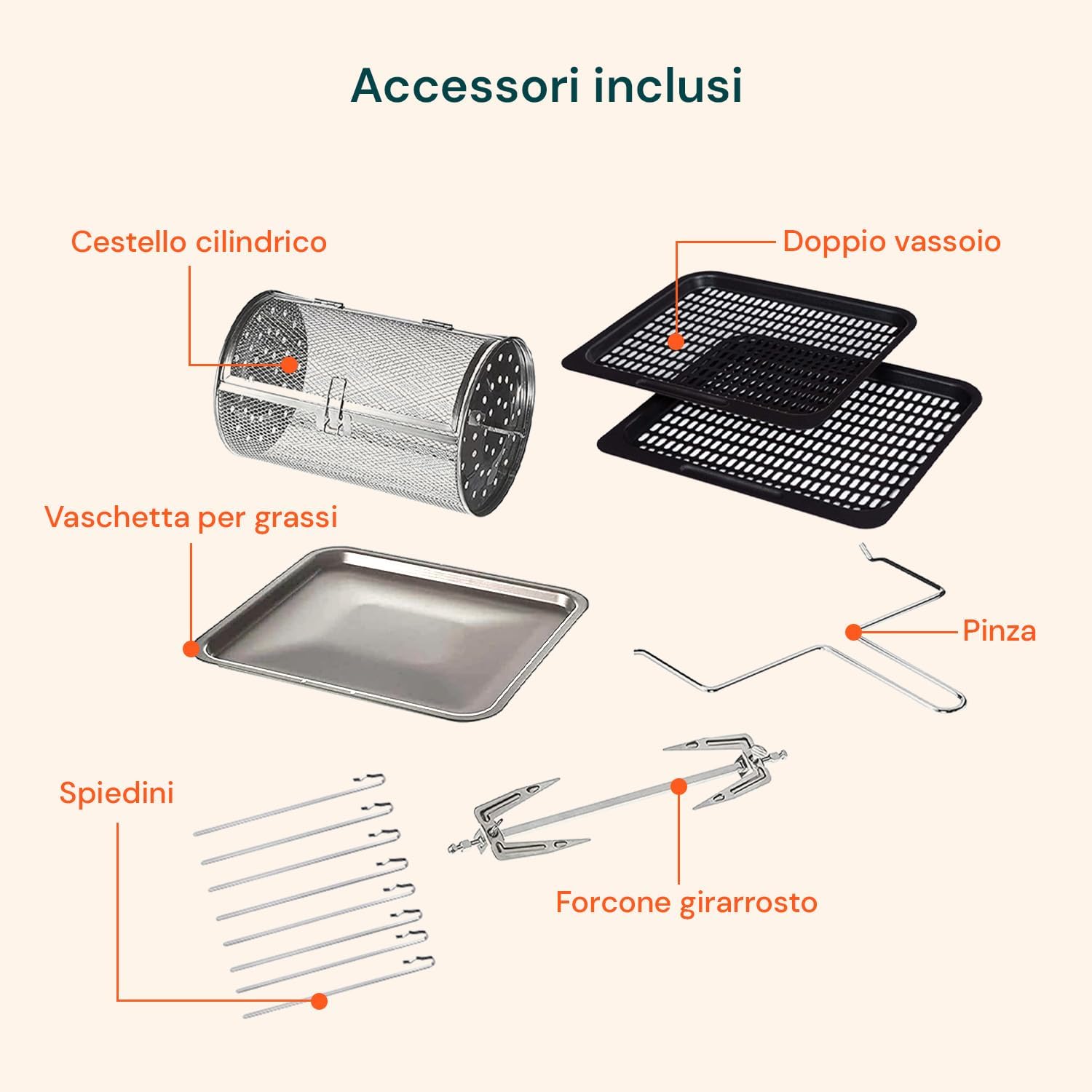 Wintem Friggitrice ad Aria Digitale 12L 1800W - immagine 7