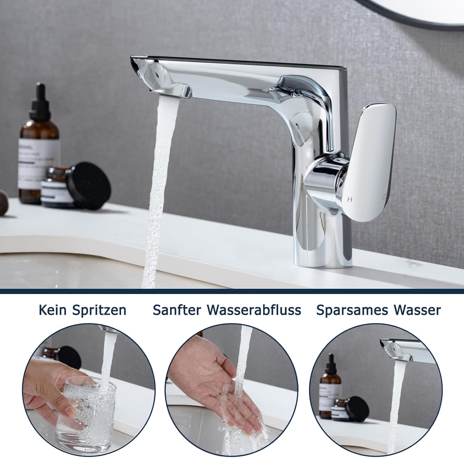 Detbom Rubinetto Lavabo Smart con Display LED - immagine 4