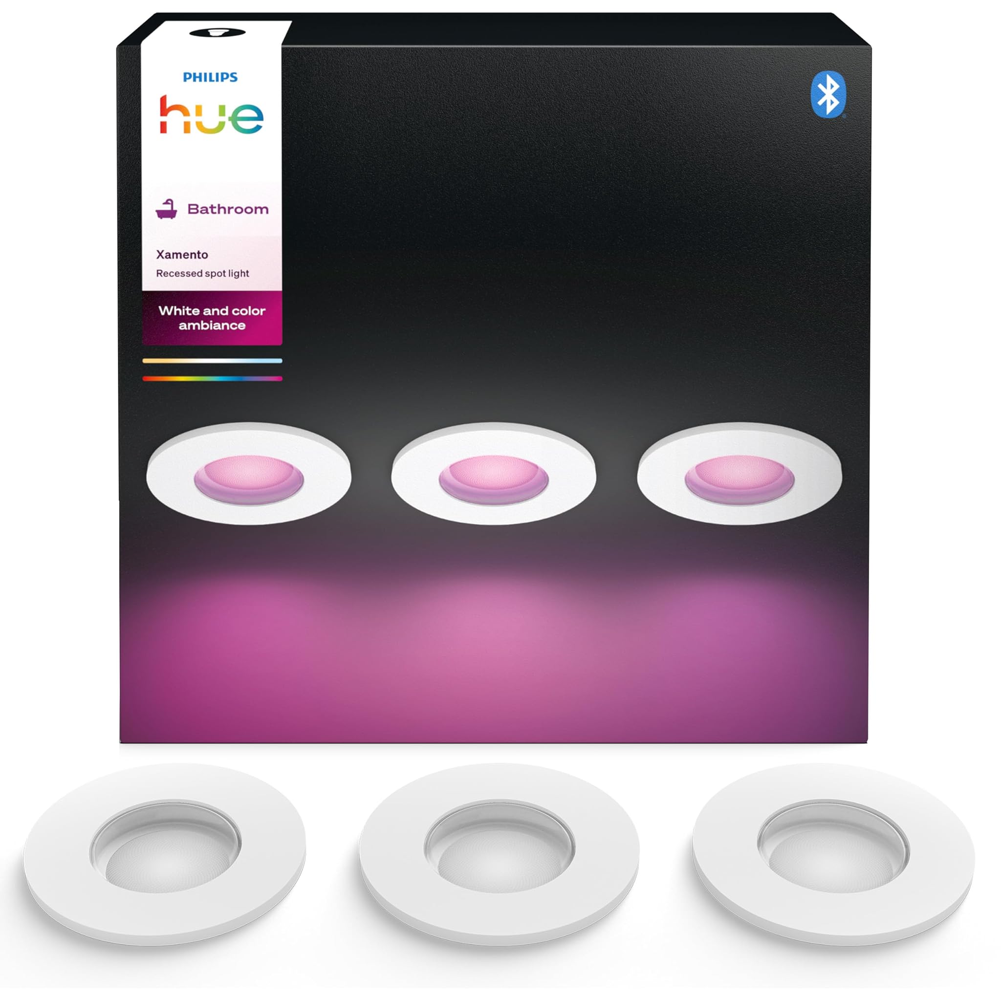 Philips Hue White & Color Ambiance Xamento - Faretto LED Smart (3 Pack)