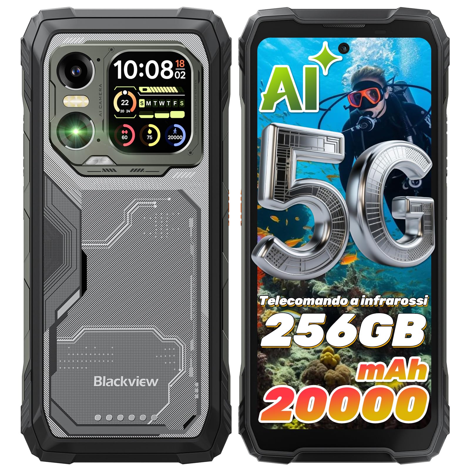 Blackview Xplore 1 5G - Smartphone Rugged con Doppio Schermo
