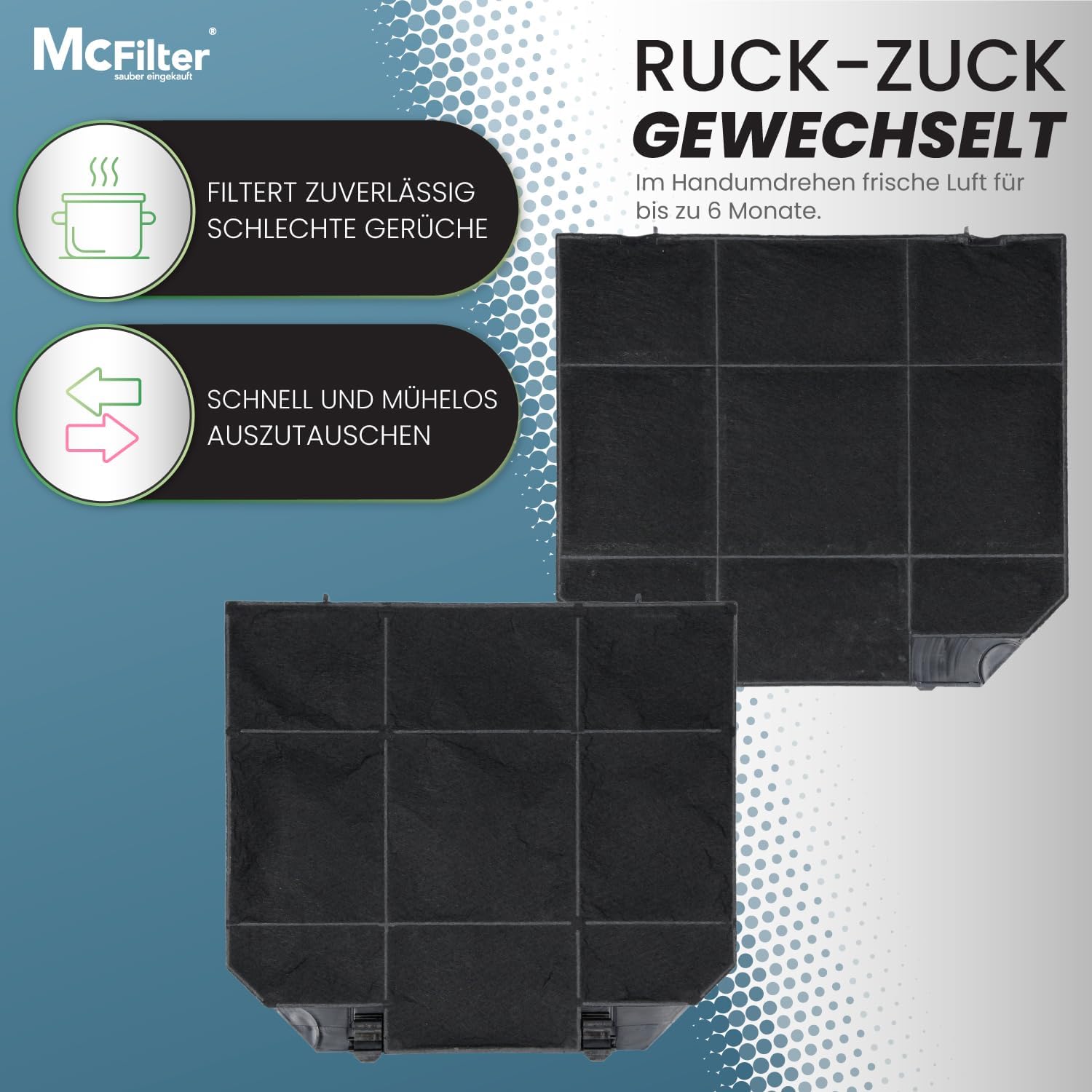 Mcfilter - 2x Filtri a Carbone Attivo per Cappa Cucina - immagine 4