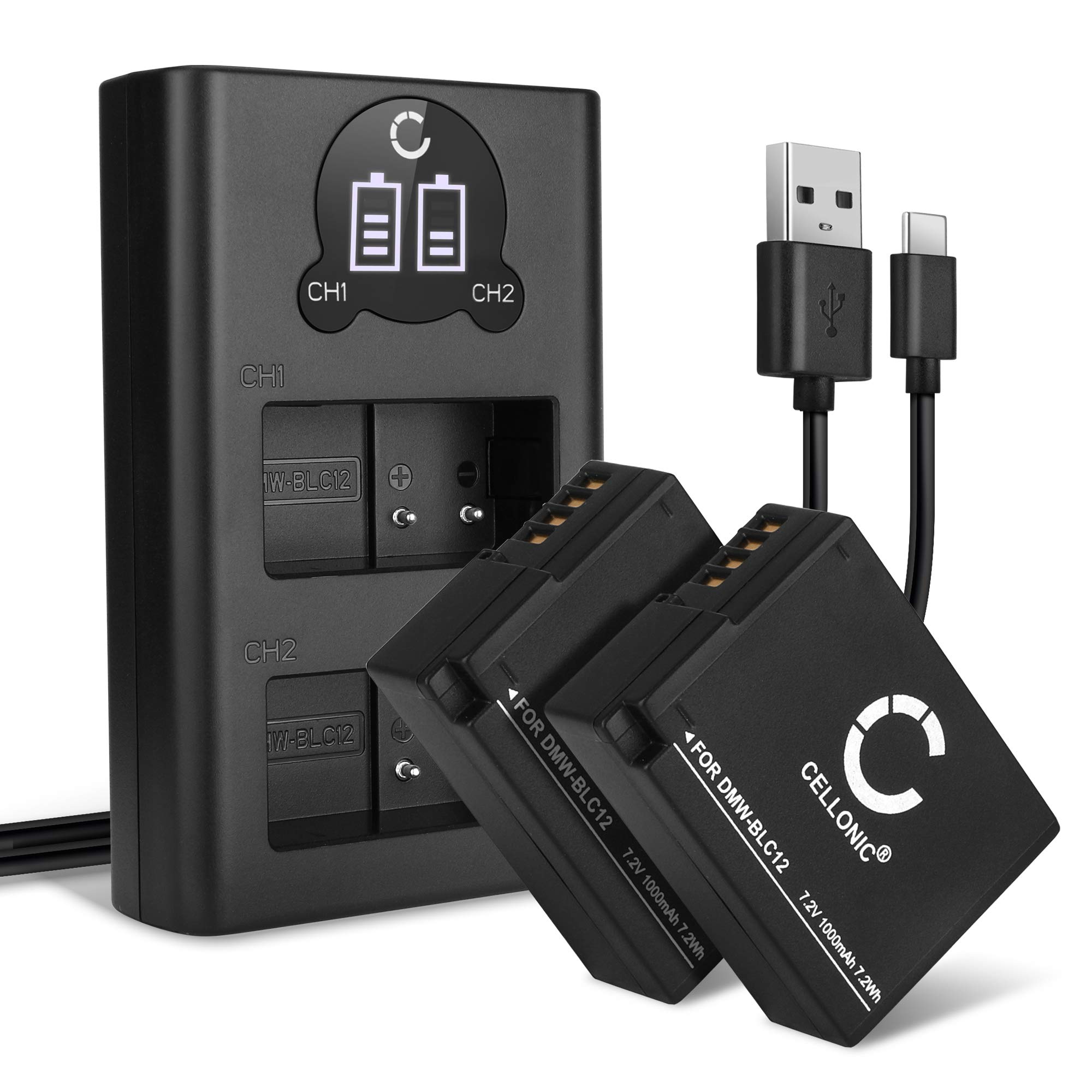 Cellonic Batteria per Panasonic Lumix 2 Pezzi + Caricabatterie