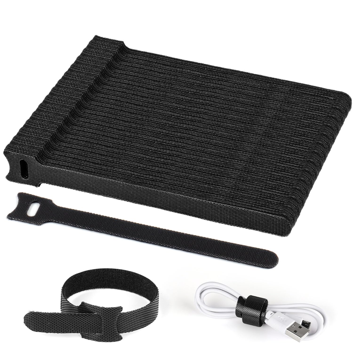 Fascette Cavi Riutilizzabili Regolabili 150x12mm (100 Pezzi), Nero