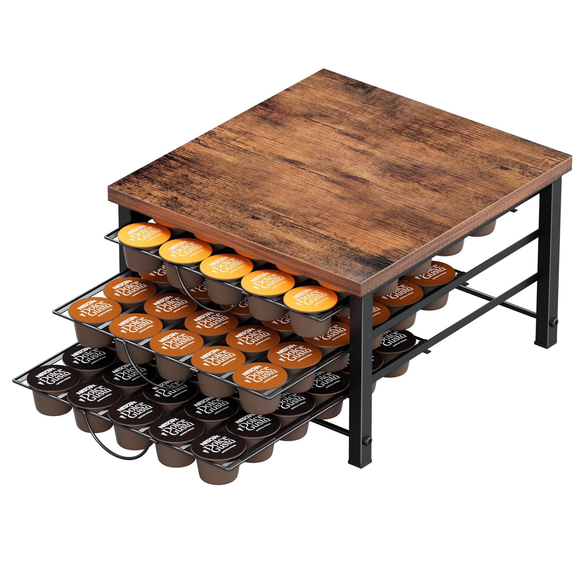 Porta Capsule Dolce Gusto 3 Livelli con Top in Legno