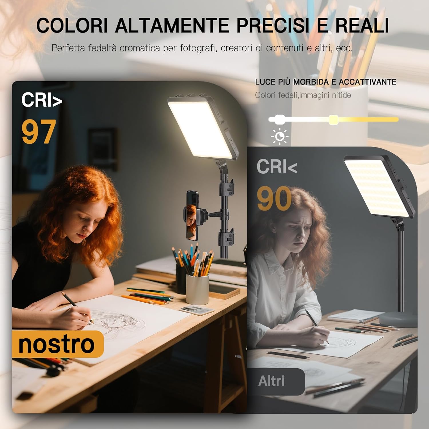 Kit 2 Luci Video a LED Dimmerabili 2800-6500K - immagine 6