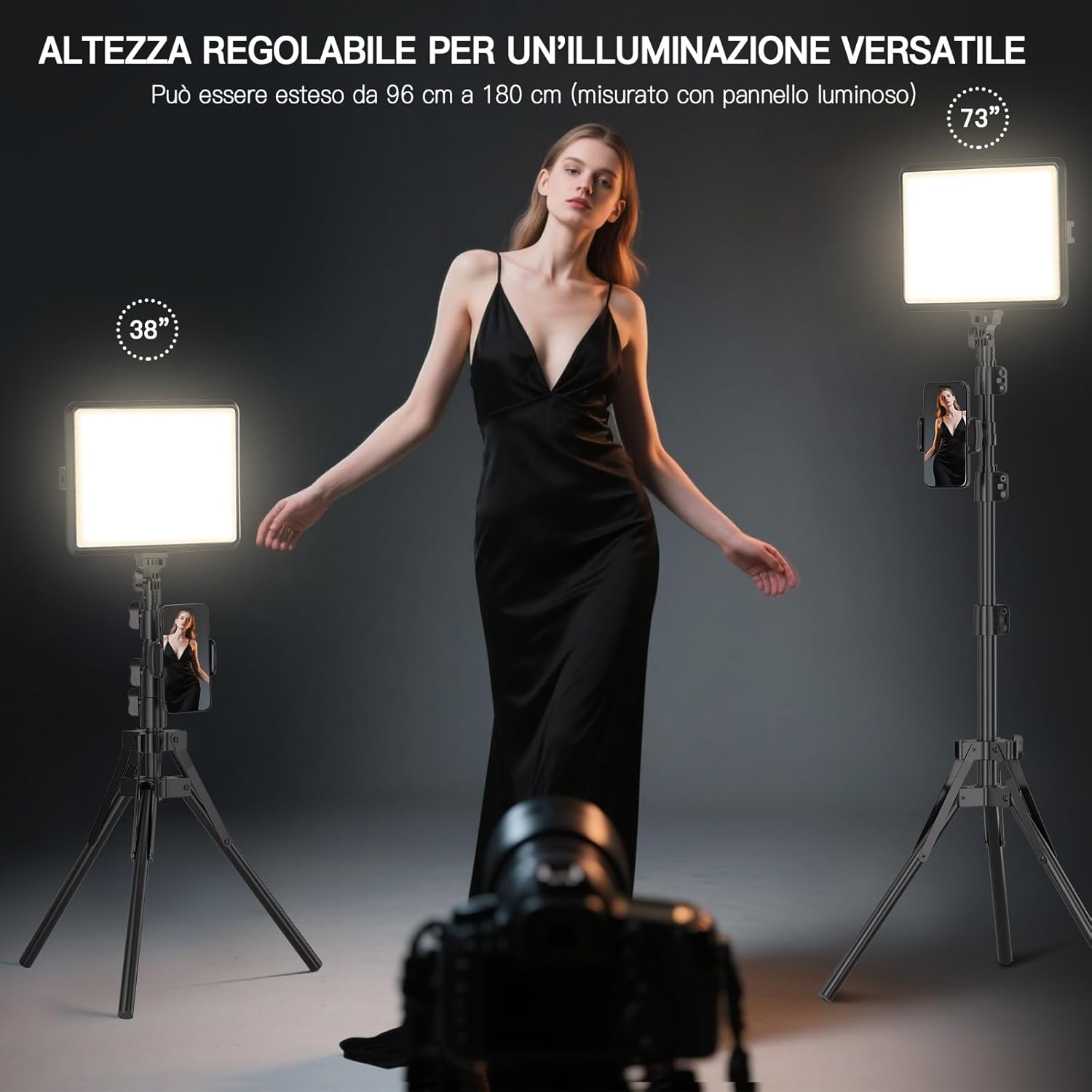 Kit 2 Luci Video a LED Dimmerabili 2800-6500K - immagine 7