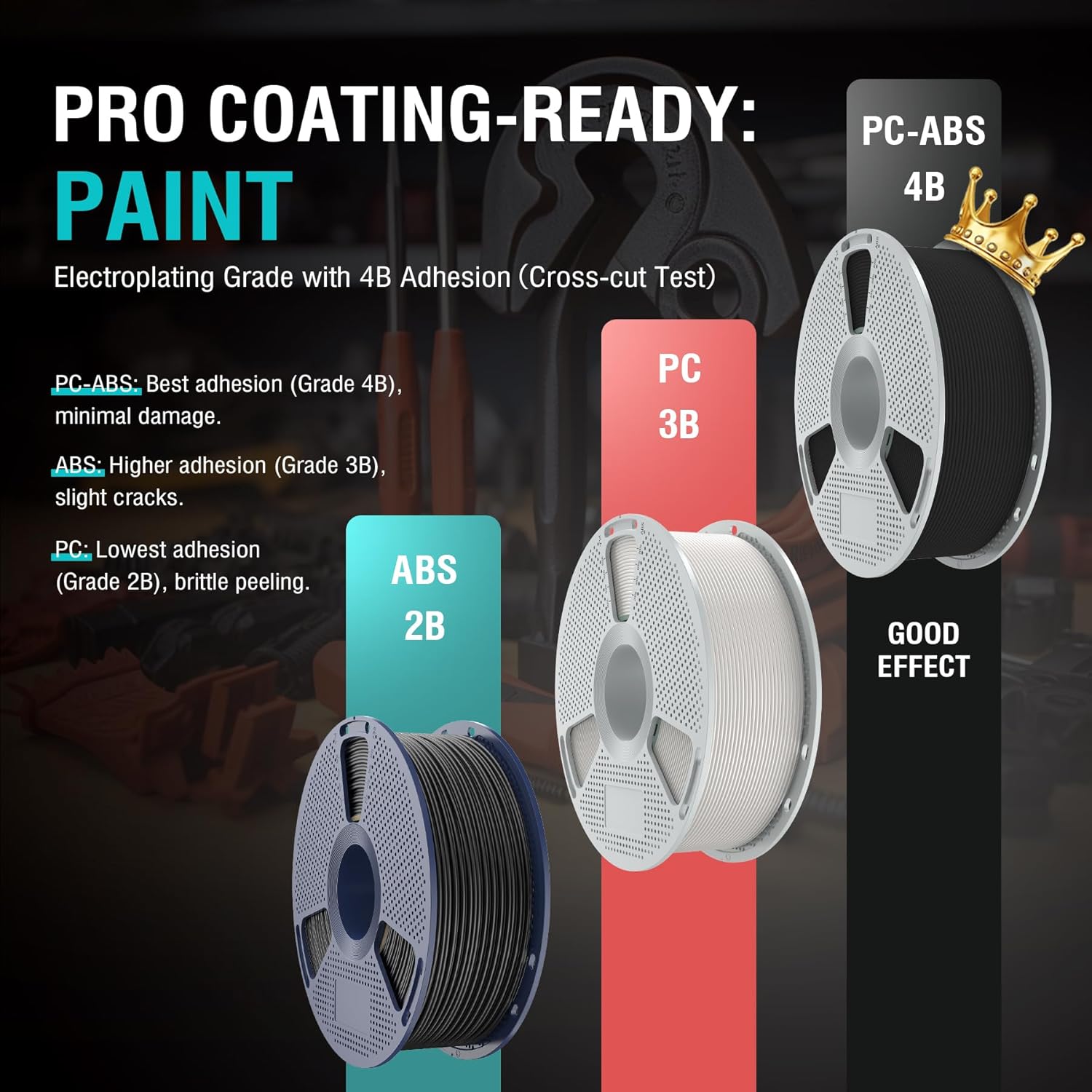 Sunlu PC-ABS Filamento 3D 1,75mm 1KG, Nero - immagine 4