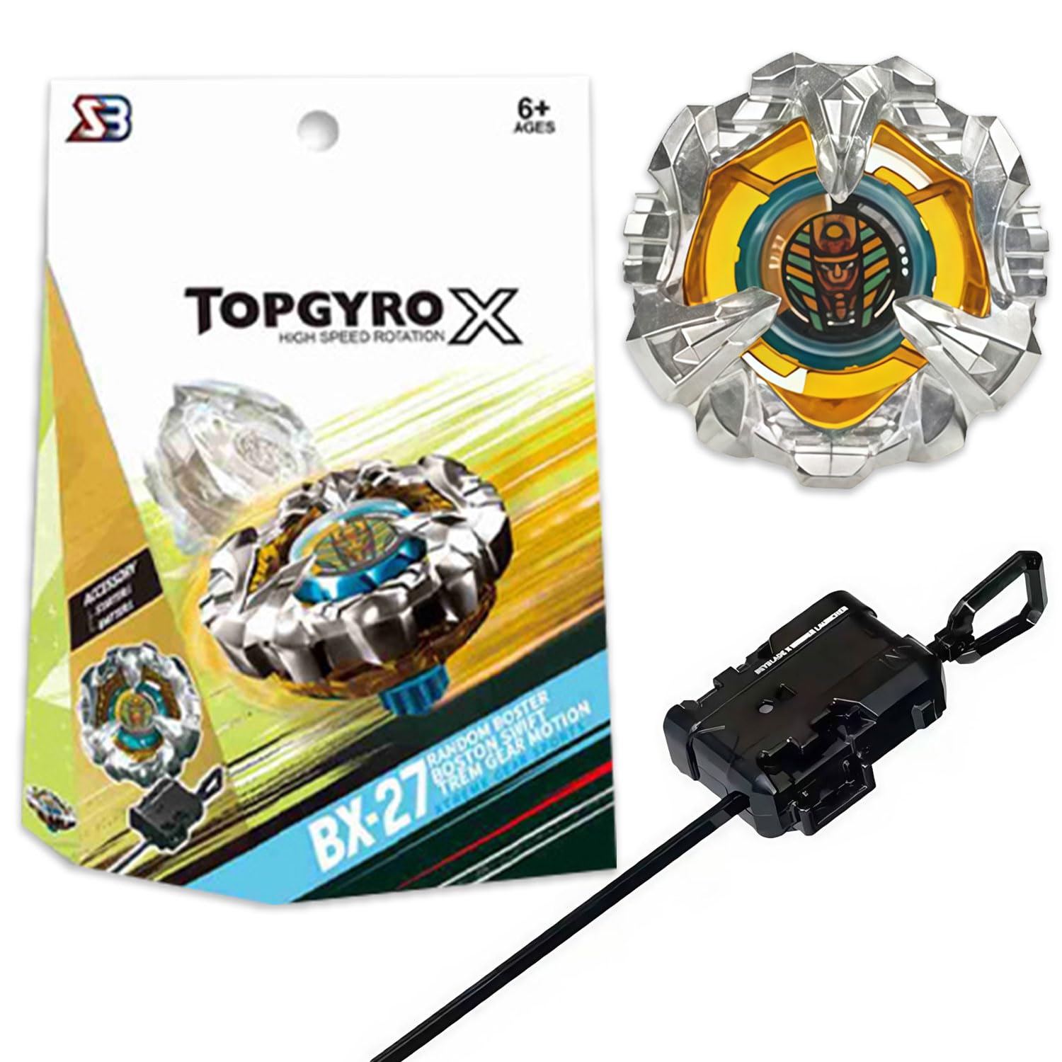 Burst Kreisel Battle Set - Set di 1 trottttttola da combattimento e 1 lanciatore, set da battaglia per bambini dai 6 anni, giocattolo da combattimento per ragazzi (senza scatola)