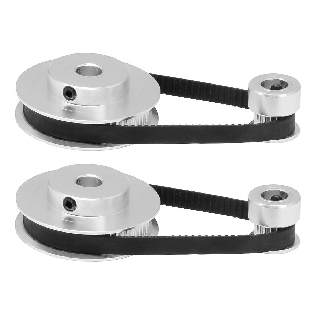 2 Pezzi GT2 Ruota sincrona 20 e 60 Denti 8 mm Foro puleggia dentata in Alluminio con 2 Pezzi Lunghezza 200 mm Larghezza 6 mm Cinghia per sistemi Meccanici di precisione