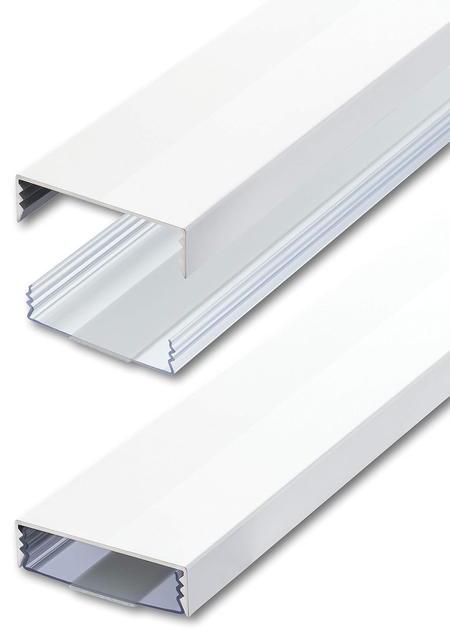 Alunovo Canalina Cavi Alluminio Autoadesiva 140cm, Bianco Lucido