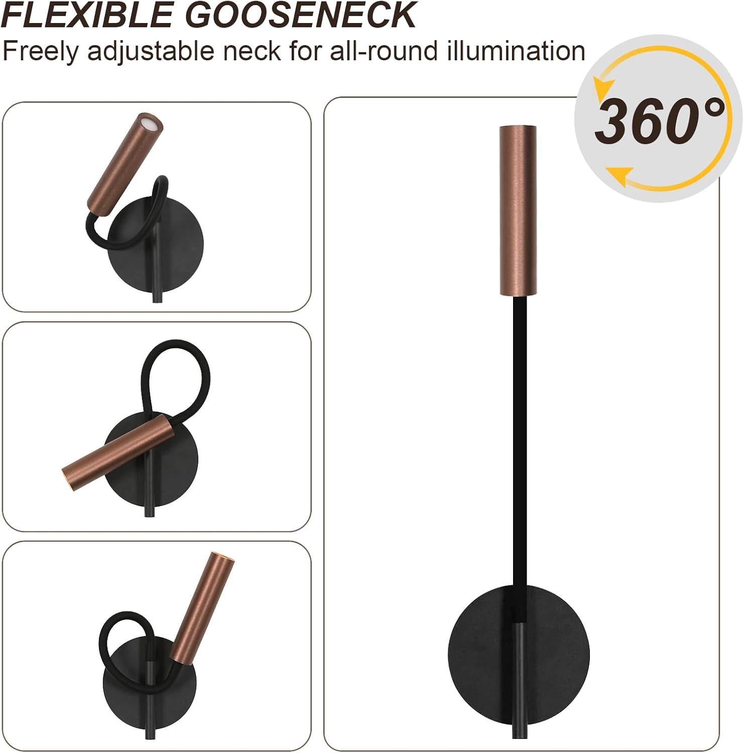 Applique da Parete 2 Pezzi con Braccio Flessibile - immagine 6