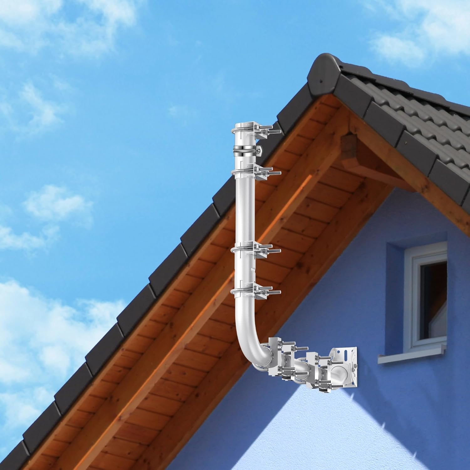 Kit Montaggio Antenna TV Esterna a Parete Lunga - immagine 3