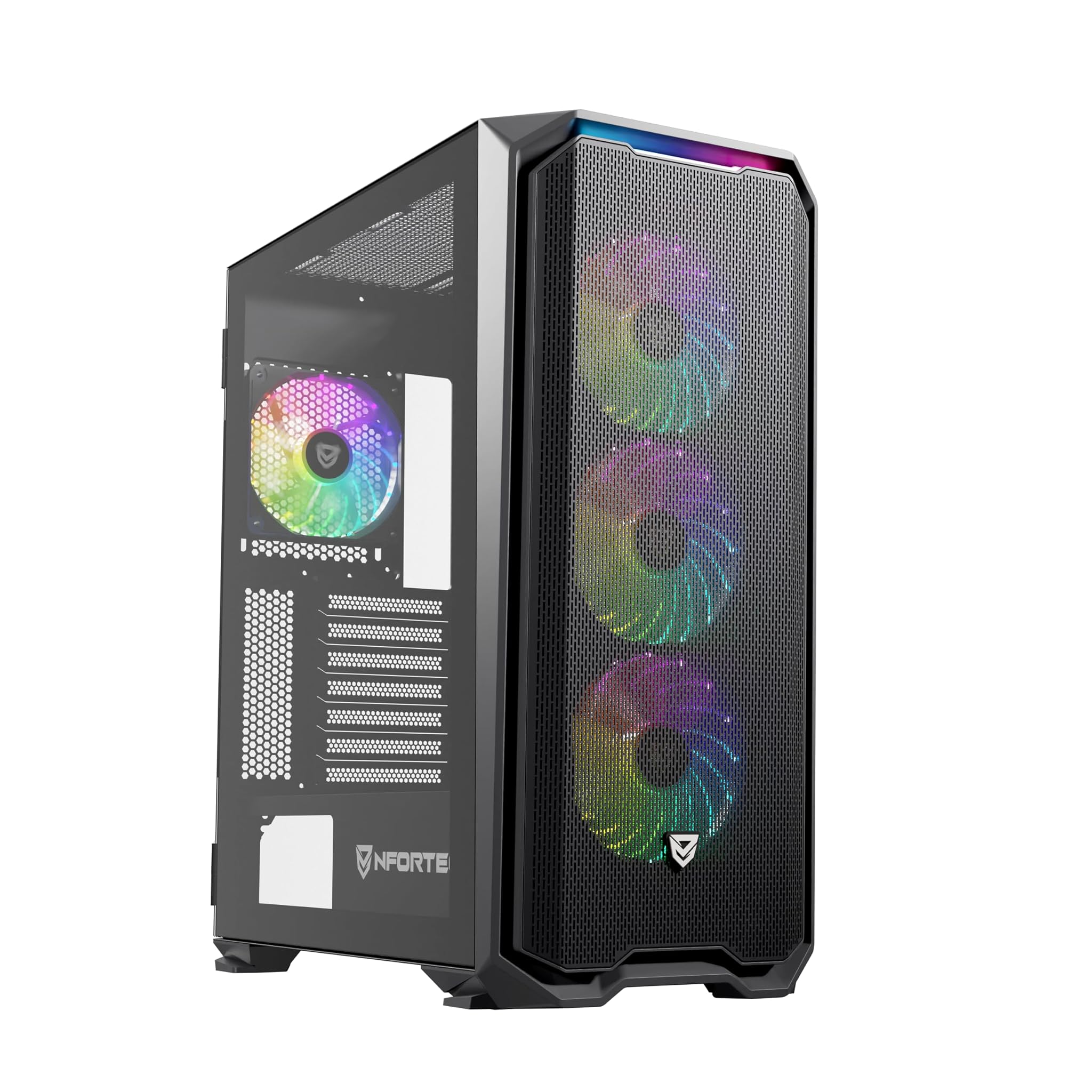 Nfortec KRATER X Mid Tower - Case Gaming PC ATX, Nero