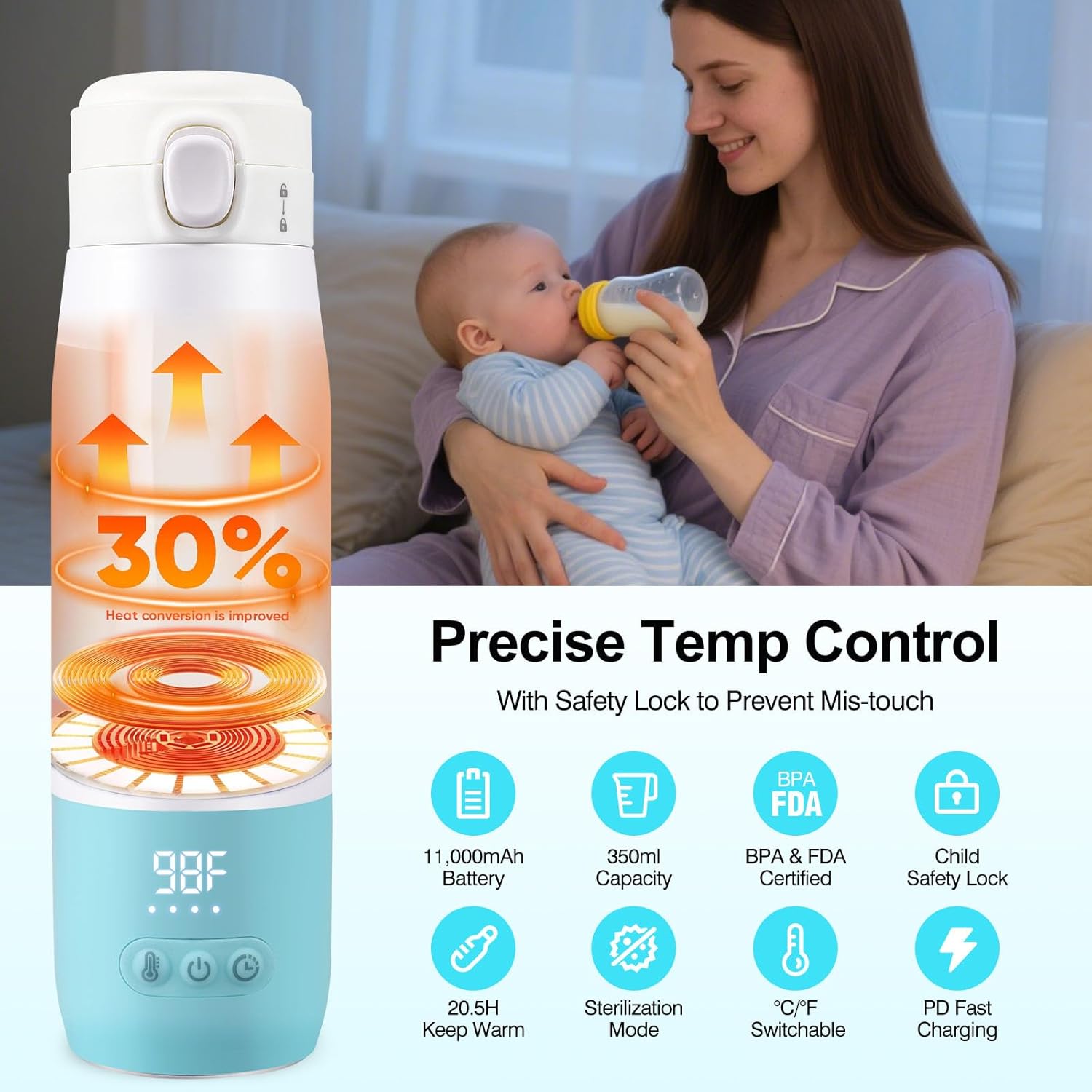 Scalda Biberon Elettrico con 5 Controlli di Temperatura - immagine 3